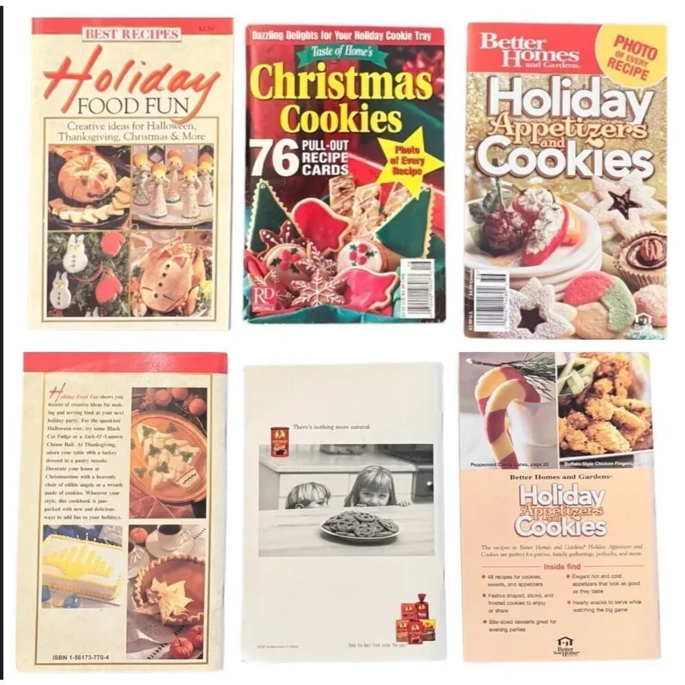 Holiday Cookbooks Vintage Set of 7 Collectible Lot